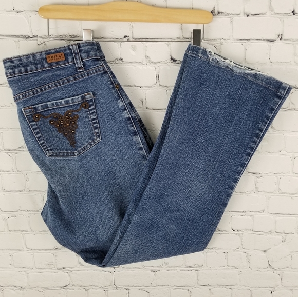 FRILL DENIM | embroidered studded mom jeans - Picture 2 of 7